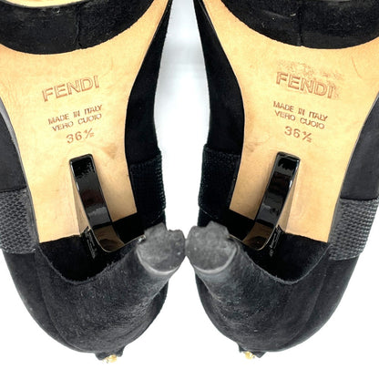 Fendi Dress Shoes Leather Black Made In Italy Vero Cuoio Women 36 1/2