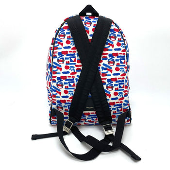 Saint Laurent Paris Backpack 326865 Leather / Canvas White / Red / Blue Multi Total Pattern