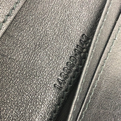 Gucci Long Wallet Purse 143389 Leather Black Embossed All Over Pattern Women