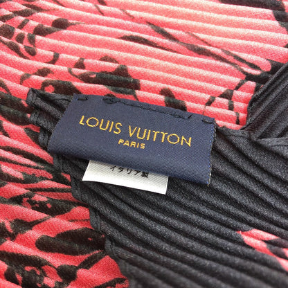 Louis Vuitton Scarf Mp2279 Silk Black Fashion Accessories Floral Stamp Women