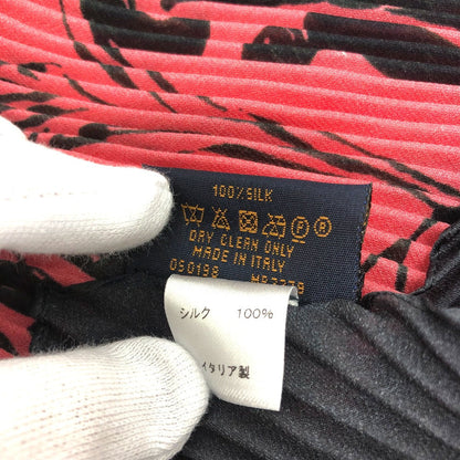 Louis Vuitton Scarf Mp2279 Silk Black Fashion Accessories Floral Stamp Women