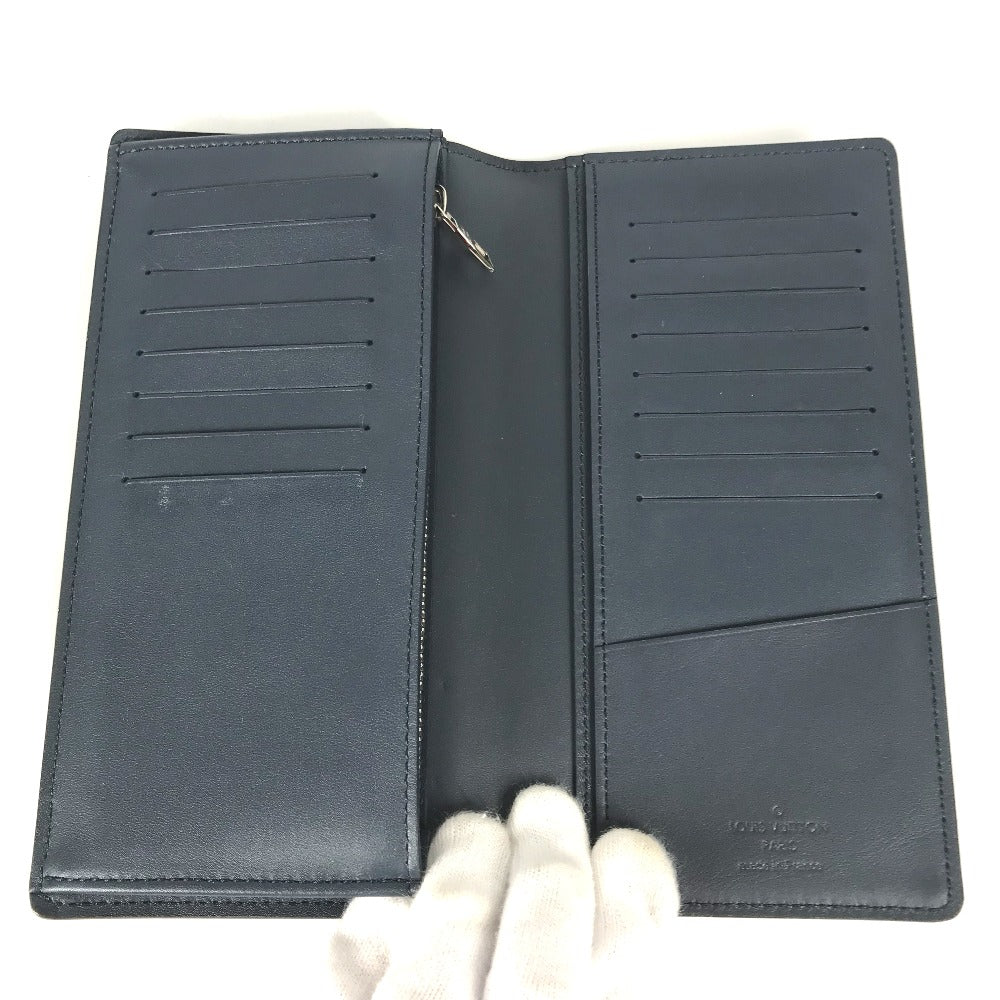 Louis Vuitton Long Wallet Purse M41899 Leather Navy Cuir Ombre Portefeuille Blaza Mens