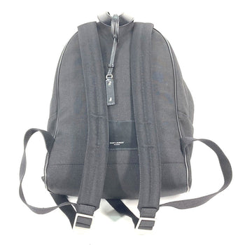 Saint Laurent Paris Backpack 650617 Leather / Canvas Black Bag Logo Mens Secondhand