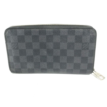 Louis Vuitton Long Wallet Purse N63077 Damier Grafitto Canvas Black Damier Zippy Organizer Mens