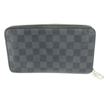 Louis Vuitton Long Wallet Purse N63077 Damier Grafitto Canvas Black Damier Zippy Organizer Mens