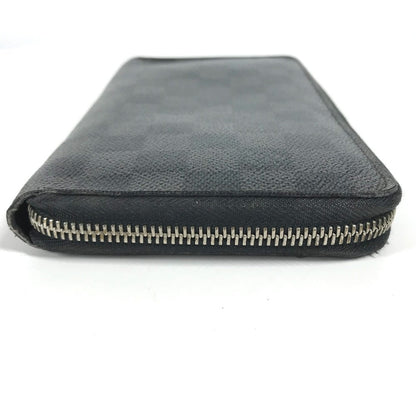 Louis Vuitton Long Wallet Purse N63077 Damier Grafitto Canvas Black Damier Zippy Organizer Mens