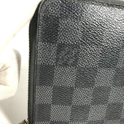 Louis Vuitton Long Wallet Purse N63077 Damier Grafitto Canvas Black Damier Zippy Organizer Mens