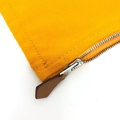 Hermes Pouch Canvas Orange Logo Women