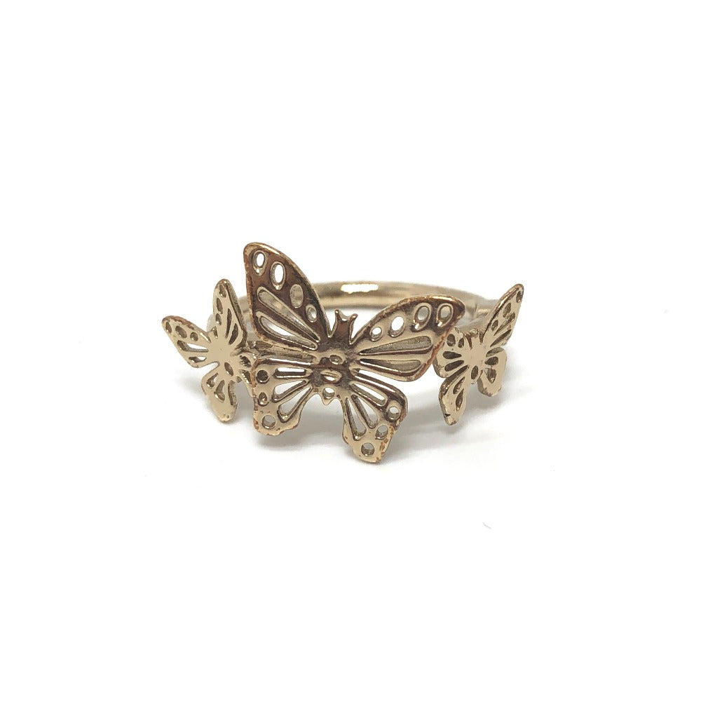 Dior Ring Metal Gold Metamorphose Butterfly Women L
