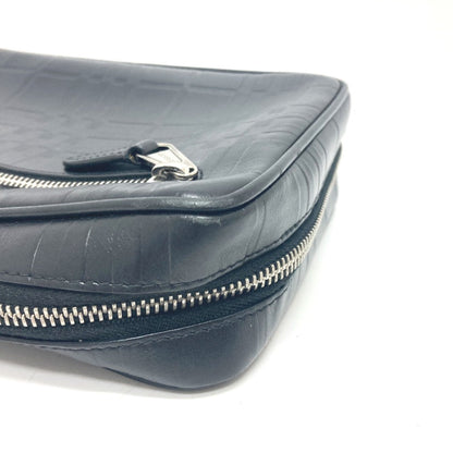 Burberry Business Bag Leather Black Check Pattern Mens