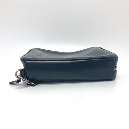 Burberry Business Bag Leather Black Check Pattern Mens