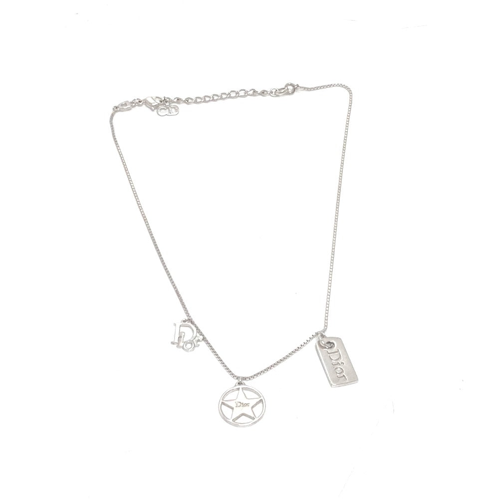 Dior Necklace Gold Plated Silver With Logo Star Women