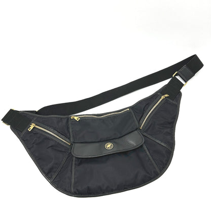 Hunting World Shoulder Bag Leather / Nylon Black Logo Women