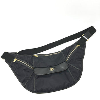 Hunting World Shoulder Bag Leather / Nylon Black Logo Women