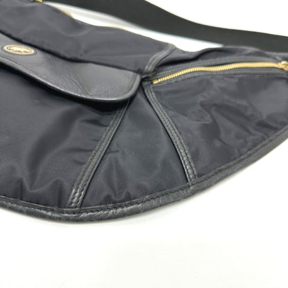 Hunting World Shoulder Bag Leather / Nylon Black Logo Women