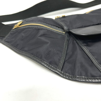 Hunting World Shoulder Bag Leather / Nylon Black Logo Women