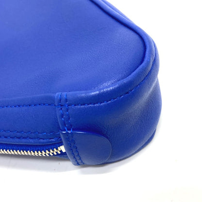 Balenciaga Pouch 476976 Leather Blue Triangle Triangle Women