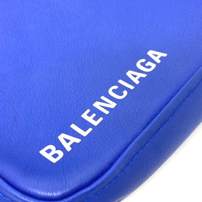 Balenciaga Pouch 476976 Leather Blue Triangle Triangle Women