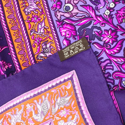 Hermes Scarf Silk Purple Chasse En Inde Women
