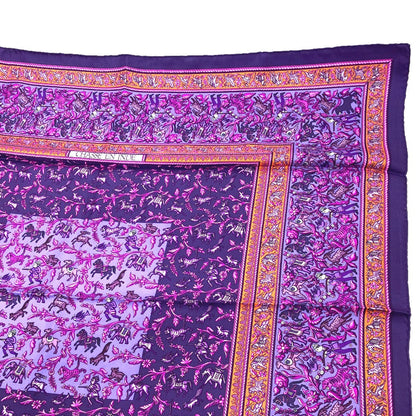 Hermes Scarf Silk Purple Chasse En Inde Women