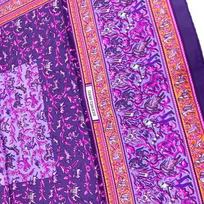 Hermes Scarf Silk Purple Chasse En Inde Women