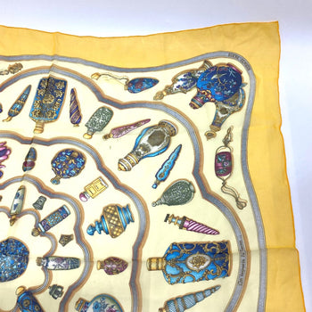 Hermes Scarf Silk Yellow Qu Importe Le Flacon Women