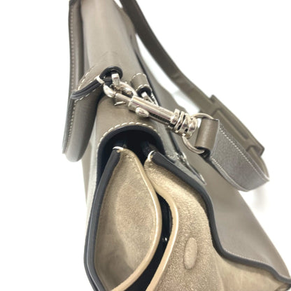 Celine Handbag Leather Brown Trapeze Women