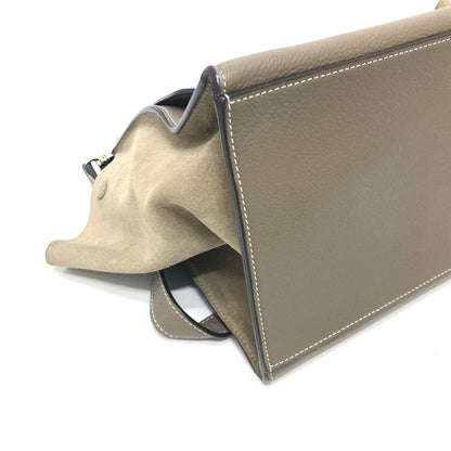 Celine Handbag Leather Brown Trapeze Women