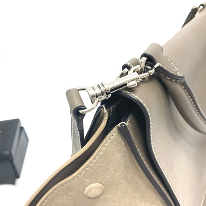 Celine Handbag Leather Brown Trapeze Women