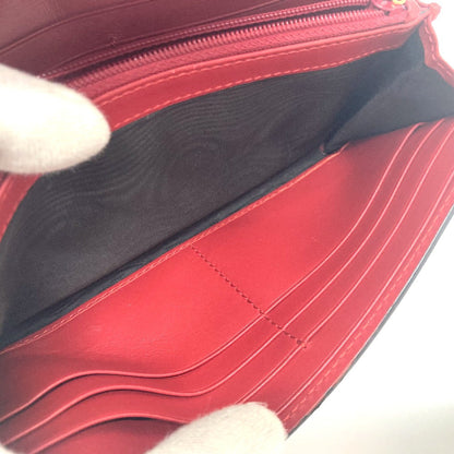 Gucci Long Wallet Purse 476084 Leather Red Sylvie Continental Women