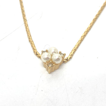 Dior Necklace Metal Gold 3P Pearl Women