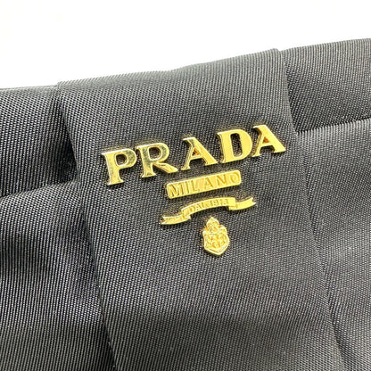 Prada Accessory Pouch 1N1422 Leather / Nylon Black Logo Ribbon Women