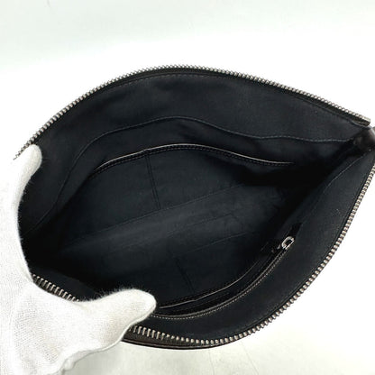 Bvlgari Clutch Bag Leather Brown Logo Mens