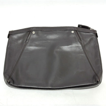 Bvlgari Clutch Bag Leather Brown Logo Mens