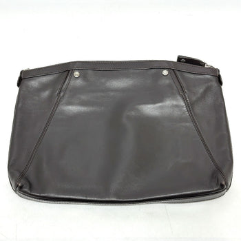 Bvlgari Clutch Bag Leather Brown Logo Mens