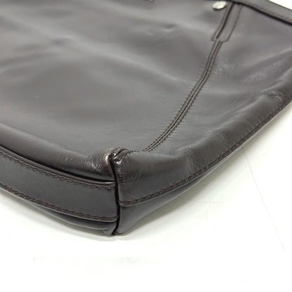Bvlgari Clutch Bag Leather Brown Logo Mens
