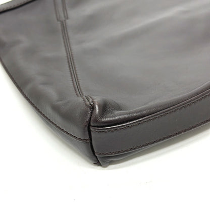 Bvlgari Clutch Bag Leather Brown Logo Mens