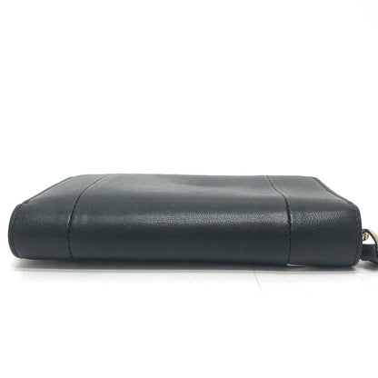 Valentino Folded Wallet Leather Black V Logo Mens
