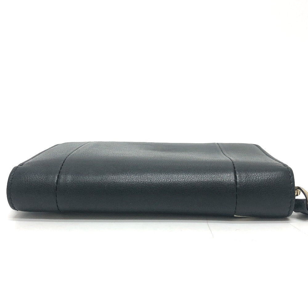 Valentino Folded Wallet Leather Black V Logo Mens