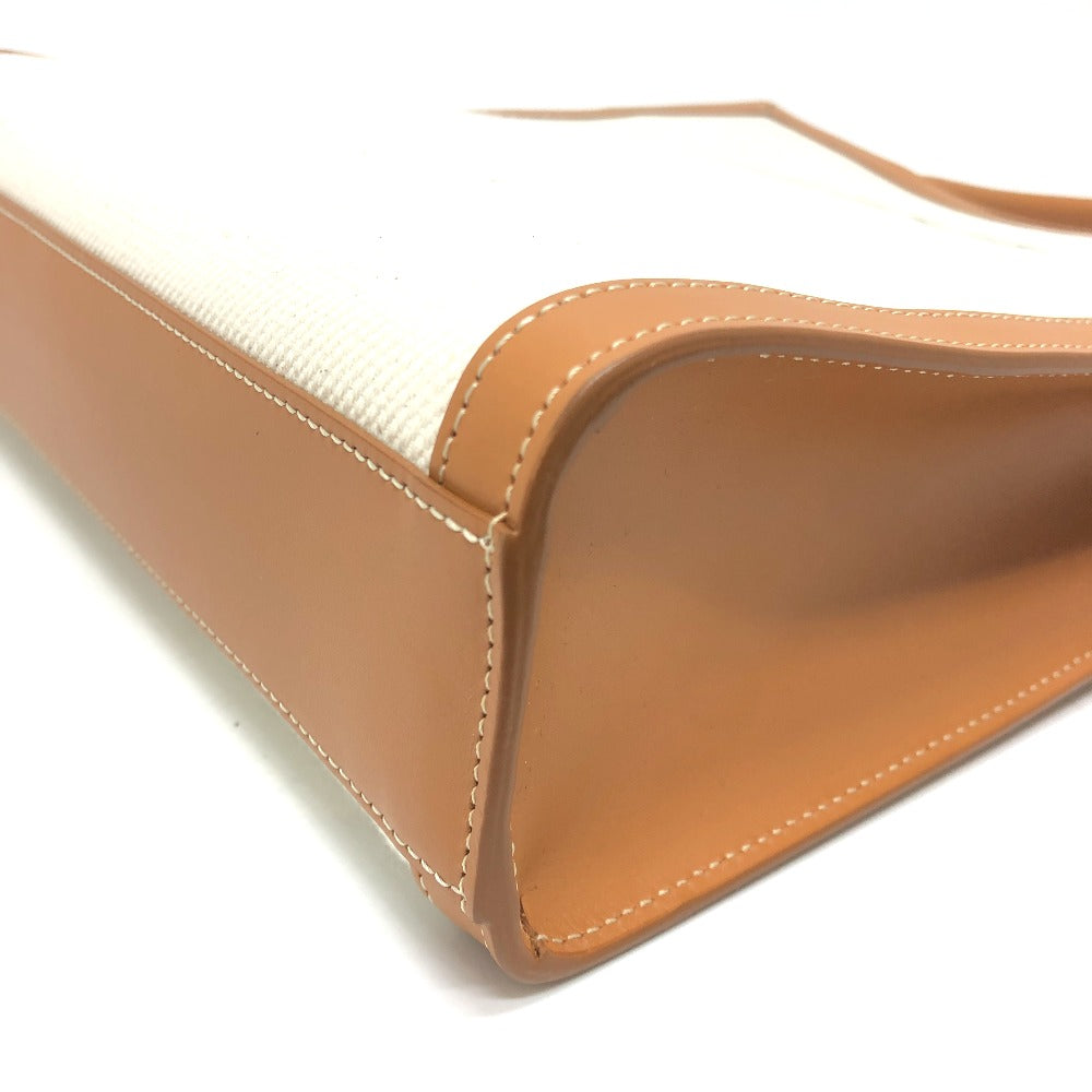 Celine Tote Bag 192082Bnz.02Nt Leather / Canvas Beige X Brown Small Bar Tikal Kaba Women
