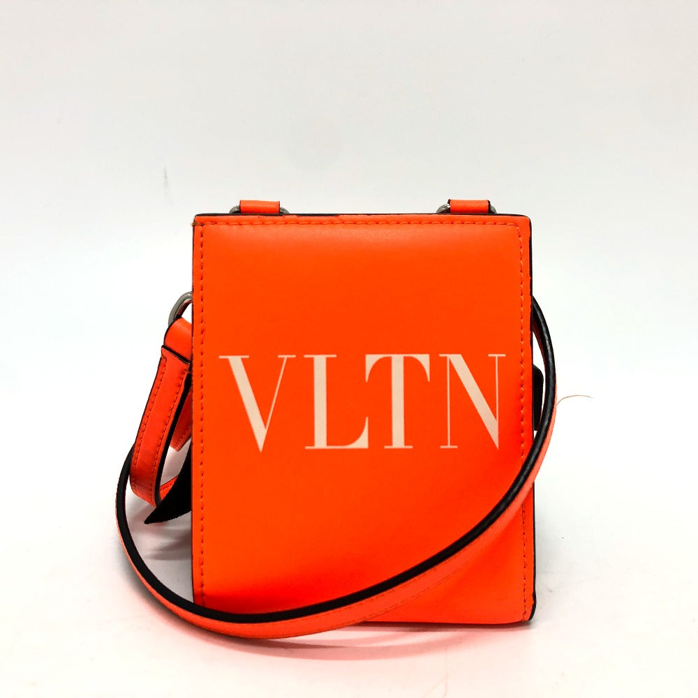 Valentino Folded Wallet Leather Orange Vltn Logo Women