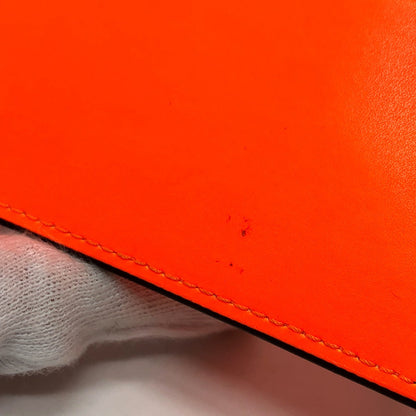 Valentino Folded Wallet Leather Orange Vltn Logo Women