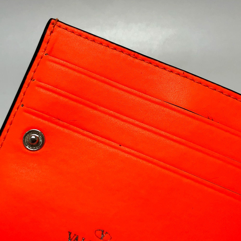 Valentino Folded Wallet Leather Orange Vltn Logo Women