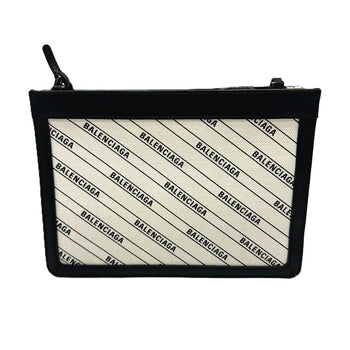 Balenciaga Shoulder Bag 528147 Leather / Canvas White X Black Overall Handle Women