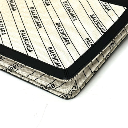 Balenciaga Shoulder Bag 528147 Leather / Canvas White X Black Overall Handle Women