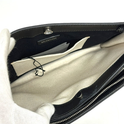 Balenciaga Shoulder Bag 528147 Leather / Canvas White X Black Overall Handle Women