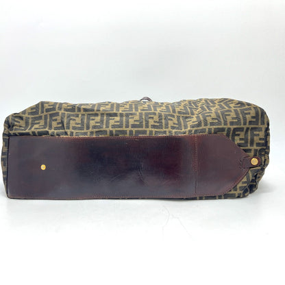 Fendi Tote Bag Leather / Canvas Brown Zucca Pattern
