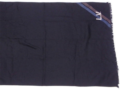 Louis Vuitton Scarf Black X Blue X Beige Type Stall