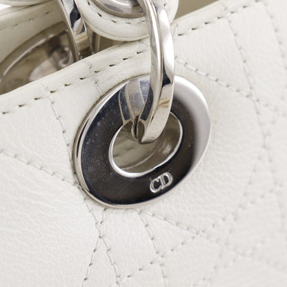 Christian Dior Handbag 09-Ma-0044 Leather White Canage