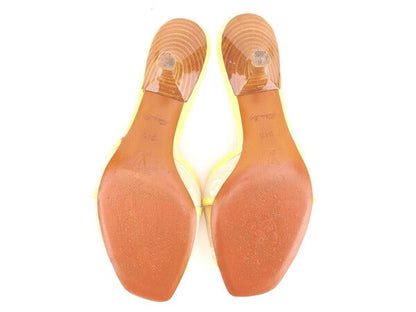Louis Vuitton Mule Canvas Leather Beige Yellow 34 1/2
